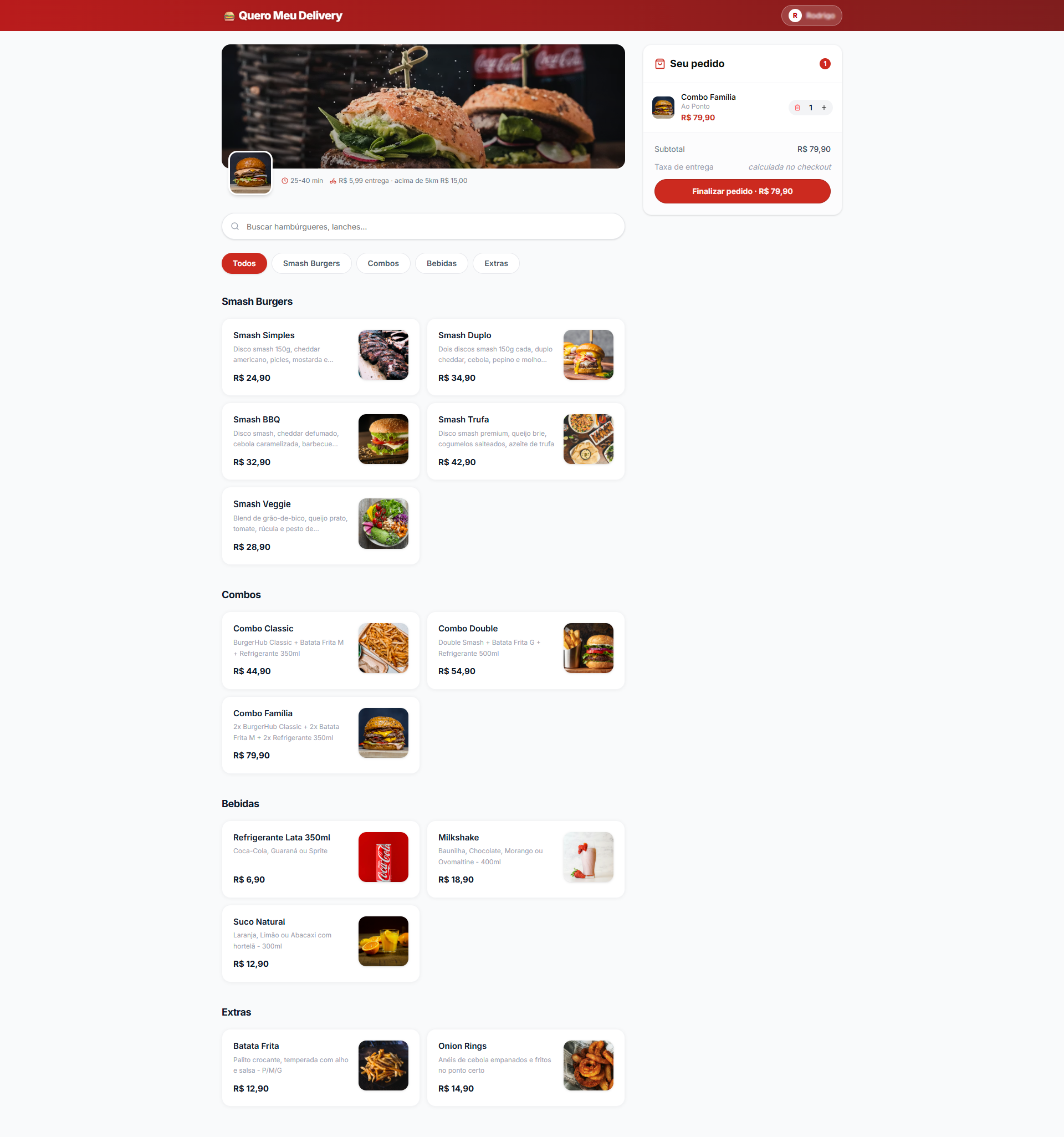 Cardápio digital no celular